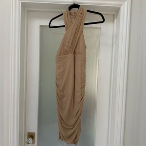 Tan ruched dress
